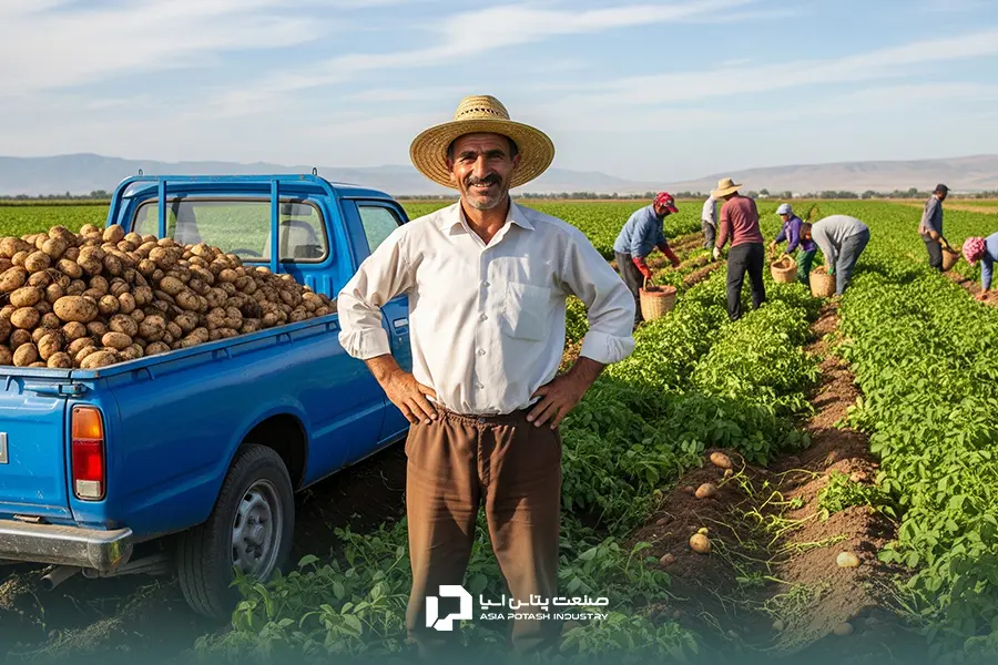 نتیجه اجرای مراحل و راهکارهای بالا بردن تناژ سیب زمینی